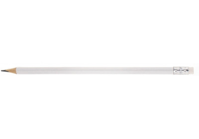 Олівець чорнографітний тригранний Economix promo корпус білий, з гумкою