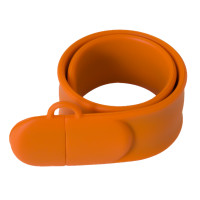 Силиконовый USB флеш-накопитель Браслет, 4ГБ, оранжевый цвет