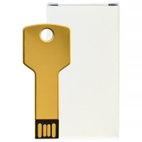 Металлический USB флеш-накопитель Ключ, 8ГБ, золотистый цвет
