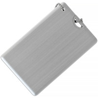 Металлический USB флеш-накопитель в виде кредитной карты, 32ГБ, серый цвет