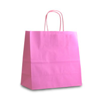 Крафт-пакет 25x11x24 розовый с витыми ручками