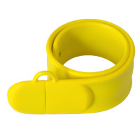 Силиконовый USB флеш-накопитель Браслет, 16ГБ, желтый цвет
