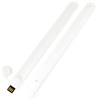Силиконовый USB флеш-накопитель Браслет, 16ГБ, белый цвет