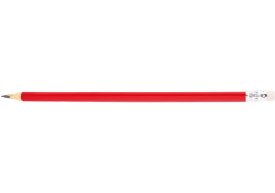 Олівець чорнографітний тригранний Economix promo корпус червоний, з гумкою