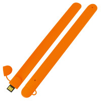 Силиконовый USB флеш-накопитель Браслет, 16ГБ, оранжевый цвет