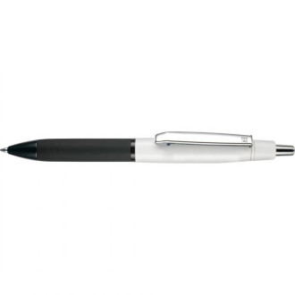 Ручка шариковая Devon корпус металл, белый лакированный, клип хром, черная мягкая зона грифа