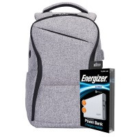 Backpack ENERGIZER EPB005 (Grey) + powerbank UE10004QC (White)