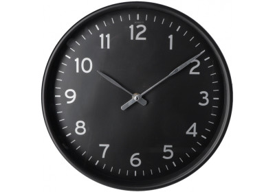 Годинник настінний пластиковий Optima ELEGANT, чорний/срібло