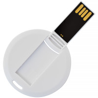 USB флеш-накопитель в виде круглой карты, 32ГБ, белый цвет