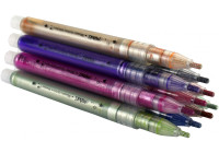 Металізовані маркери з кольоровим контуром, 12 кольорів
