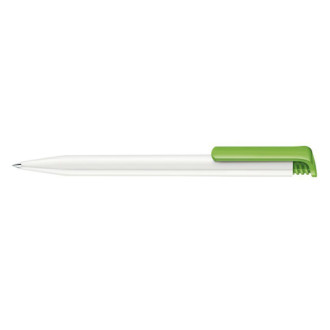 Ручка шариковая Super Hit Polished Basic пластик, корпус белый, клип светло зеленый 376