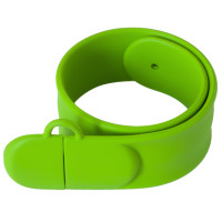 Силиконовый USB флеш-накопитель Браслет, 32ГБ, зеленый цвет