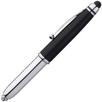 Пластиковая ручка-стилус с фонариком 3 в 1