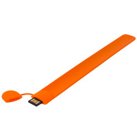 Силиконовый USB флеш-накопитель Браслет, 64ГБ, оранжевый цвет