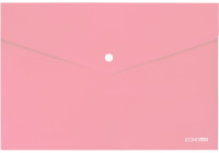 Папка-конверт А4 на кнопці Economix, 180 мкм, непрозора, фактура "глянець", пастельна рожева