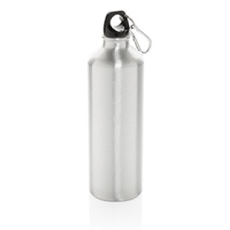 Бутылка для воды XL с карабином, 750 мл, алюминий, серебро
