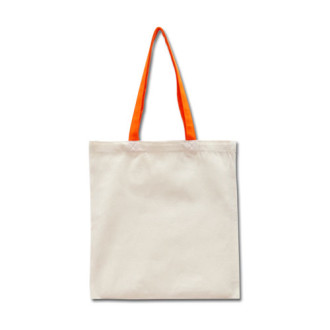 Эко-сумка из хлопка с оранжевыми ручками (38х40 см.), 240г/м2, ТМ "Эко-Торба"